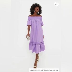 Hyacinth House Purple Shirred Capri Midi Dress (fits like XS) — never worn